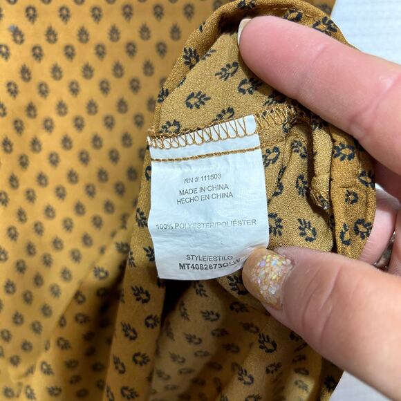 Lily White Brown Tie Neck Sleeveless Estilo Top Blouse Size S - Picture 5 of 8